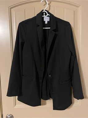 Nine West Black Single-Button Tailored Blazer